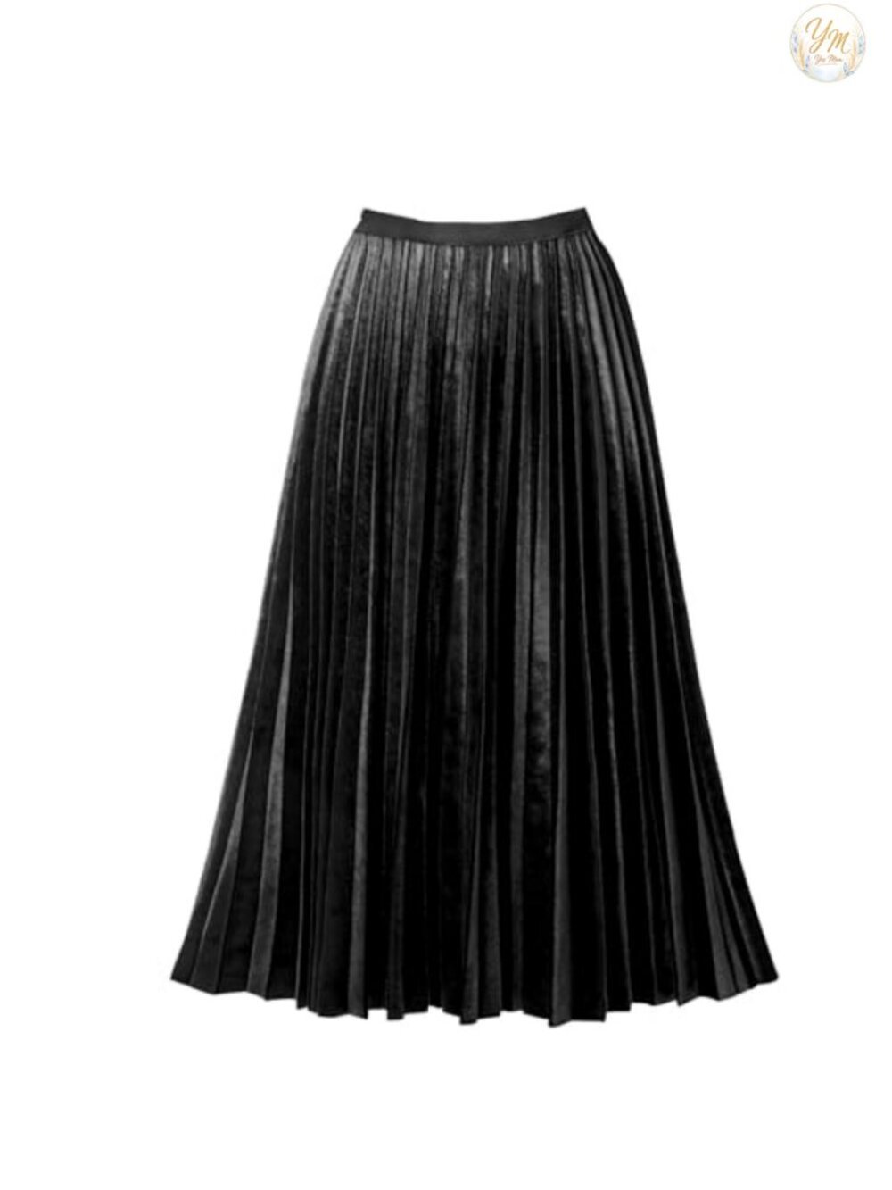 Women's Pleated High Waist Flowy Midi Skirt A-Line Work